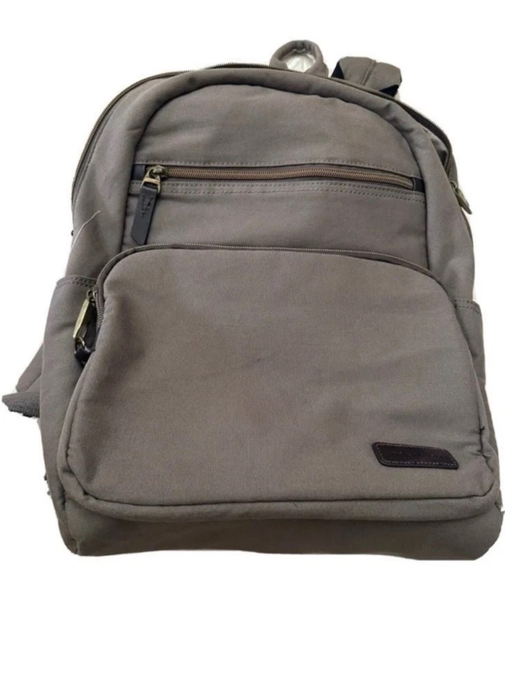Travelon Gray Women's Canvas Backpack with Front Zip Pocket